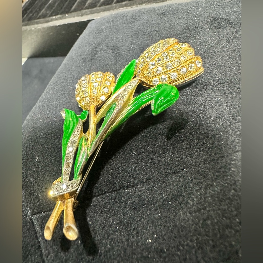 🚨RARE🔥: 1930’s CORO Adolf Katz Double Tulip Collectors Brooch - Picture 3 of 11